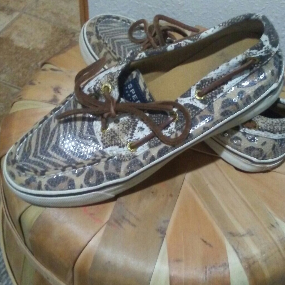 Sperry top sider animal print shoes